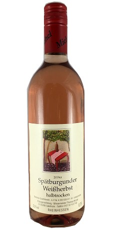<br>Artikel-Nr.: 16<br>Spätburgunder Weissherbst halbtrocken 0,75 l<br>